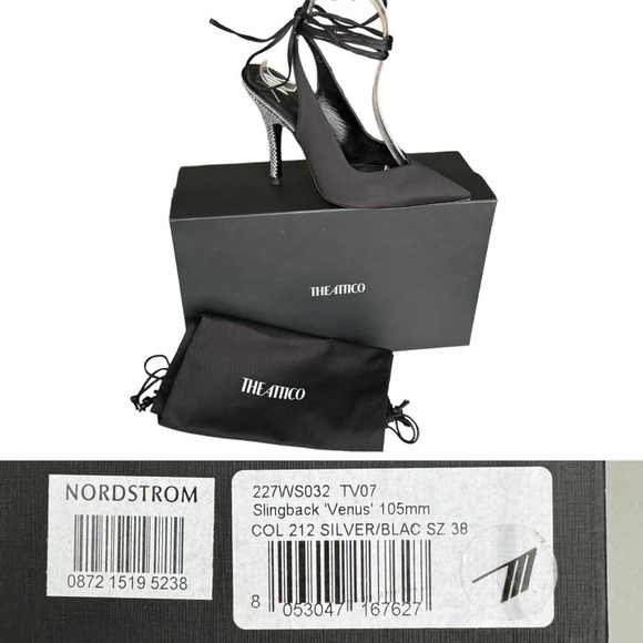 THE ATTICO Black Venus Slingback Crystal Heels - Picture 15 of 16